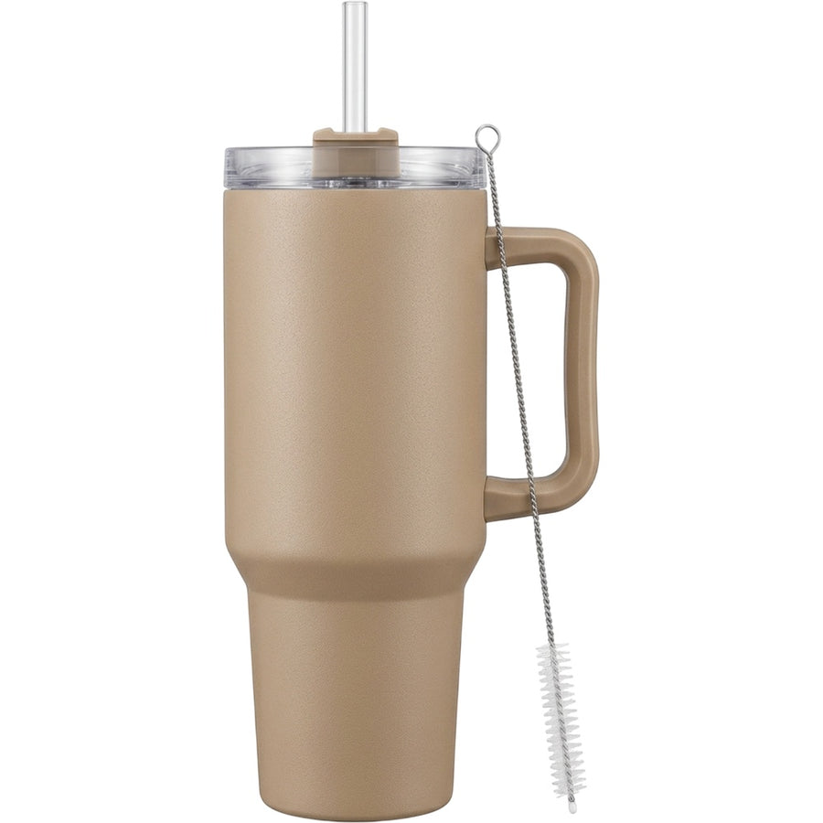 Paceru Vacuum Insulated Sports Bottle 32 fl oz Sandstone Handle and Straw Lid