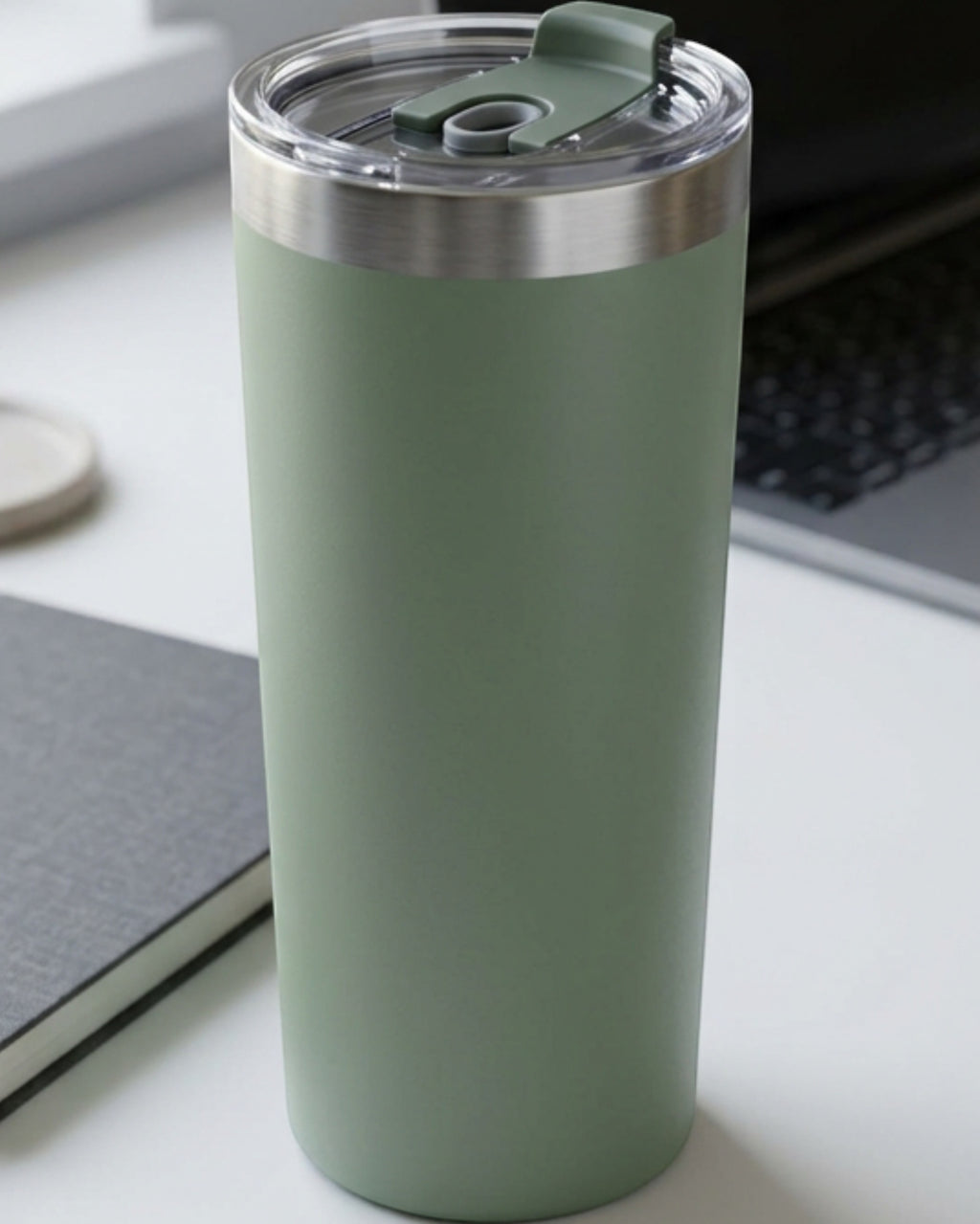 Paceru Vacuum Insulated Sports Bottle 26 fl oz Sage Locking Straw Lid - Lifestyle view