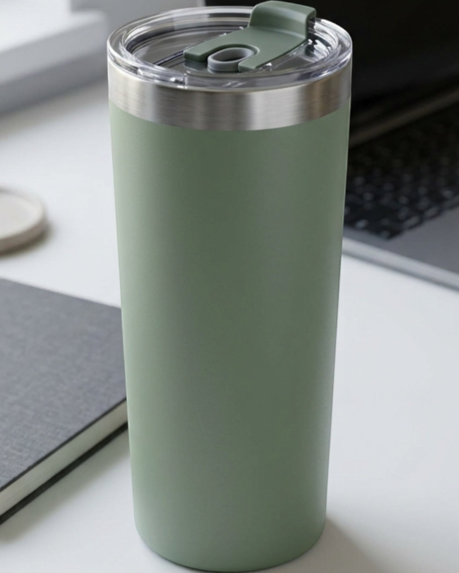 Paceru Vacuum Insulated Sports Bottle 26 fl oz Sage Locking Straw Lid - Lifestyle view