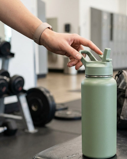 Paceru Straw Lid Insulated Water Bottle Sage 32 oz